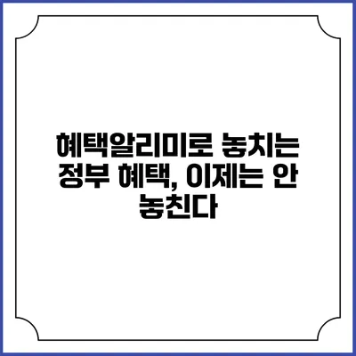 혜택알리미로 놓치는 정부 혜택, 이제는 안 놓친다