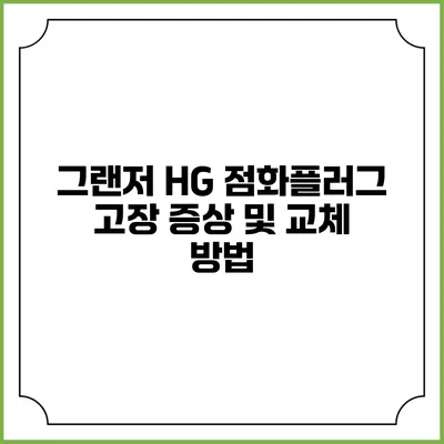 그랜저 HG 점화플러그 고장 증상 및 교체 방법