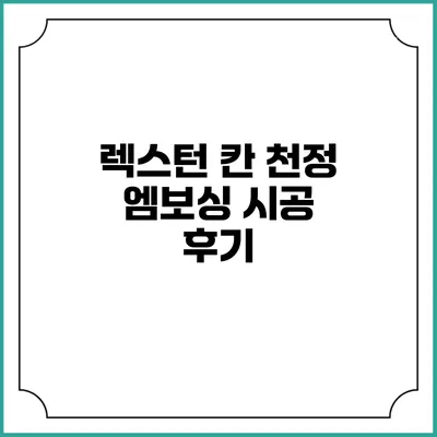 렉스턴 칸 천정 엠보싱 시공 후기