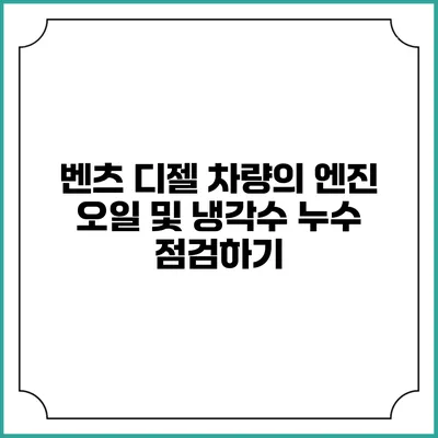 벤츠 디젤 차량의 엔진 오일 및 냉각수 누수 점검하기