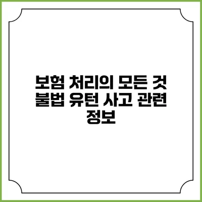 보험 처리의 모든 것 불법 유턴 사고 관련 정보