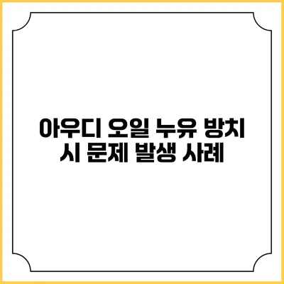 아우디 오일 누유 방치 시 문제 발생 사례