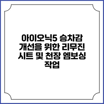 아이오닉5 승차감 개선을 위한 리무진 시트 및 천장 엠보싱 작업