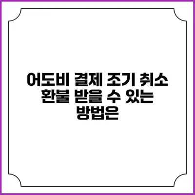 어도비 결제 조기 취소 환불 받을 수 있는 방법은?