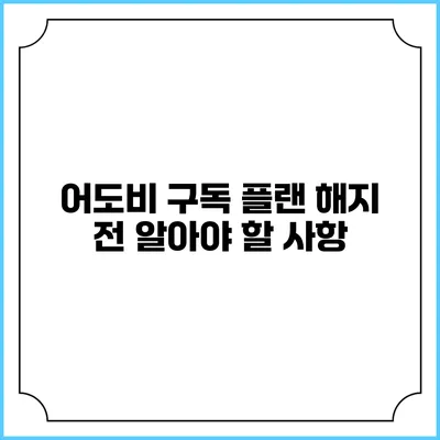 어도비 구독 플랜 해지 전 알아야 할 사항
