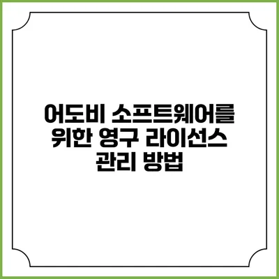 어도비 소프트웨어를 위한 영구 라이선스 관리 방법